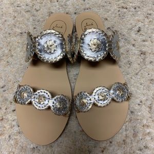 Jack Rogers Lauren, size 9, platinum and gold